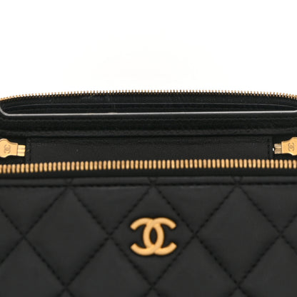 Chanel Lambskin Enamel Quilted Small Coco Hearts Vanity Case With Chain Black 6 of 11