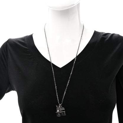 Louis Vuitton Metal Initial Arc City Pendant Necklace Silver Silver 2 of 8