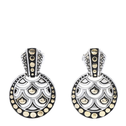 John Hardy Sterling Silver 18K Yellow Gold Naga Round Drop Earrings 1 of 6