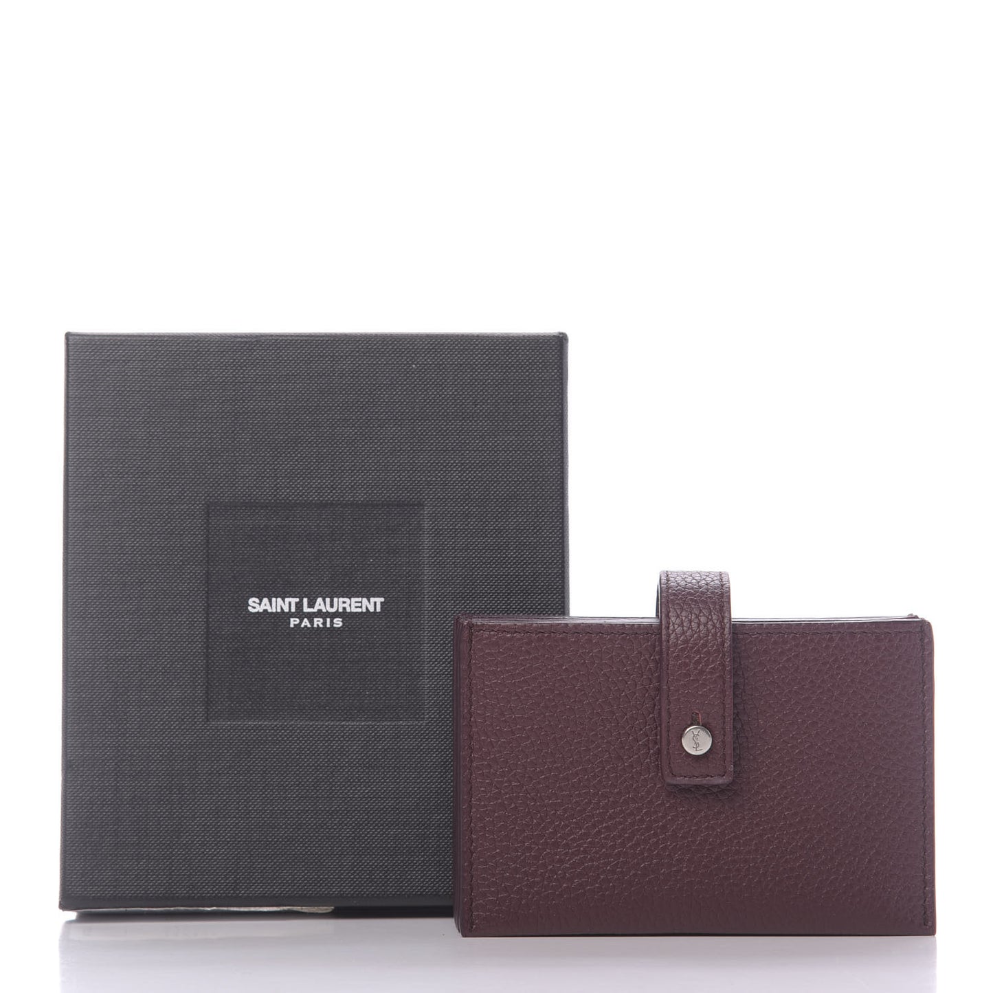 Grained Calfskin Accordion Wallet Bordeaux