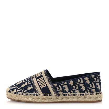 Christian Dior Oblique Embroidered Granville 15mm Espadrilles 40 Deep Blue 1 of 15