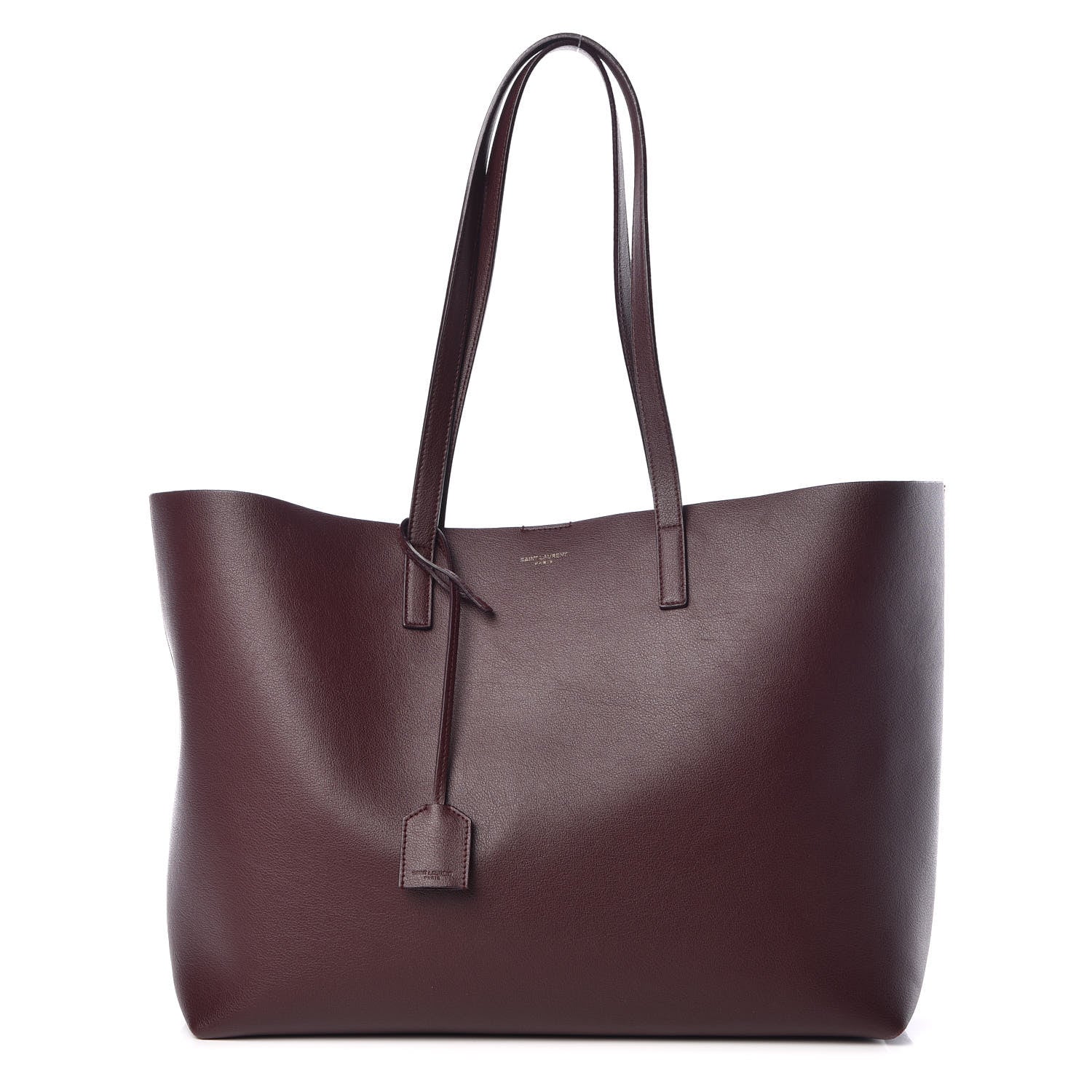 Saint Laurent Calfskin Large Shopping Tote Bordeaux 3 of 18