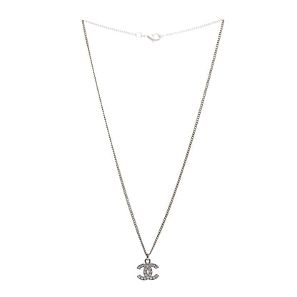 Chanel Crystal Timeless CC Necklace Silver 3 of 7