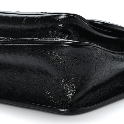 Saint Laurent Crinkled Lambskin Matelasse Monogram Baby Niki Chain Satchel Black 9 of 9