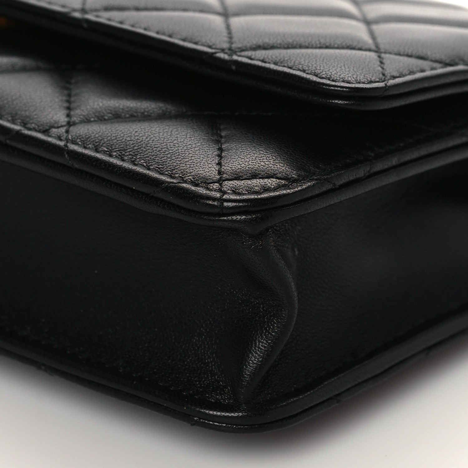 Chanel Lambskin Quilted CC Pearl Crush Wallet on Chain WOC Black 10 of 10