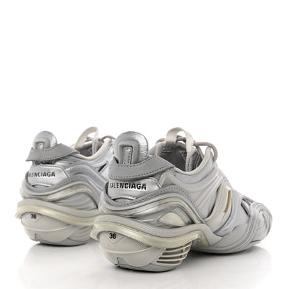 Balenciaga Metallic Rubber Mesh Womens Tyrex Sneakers 36 Monocolor Silver 4 of 9