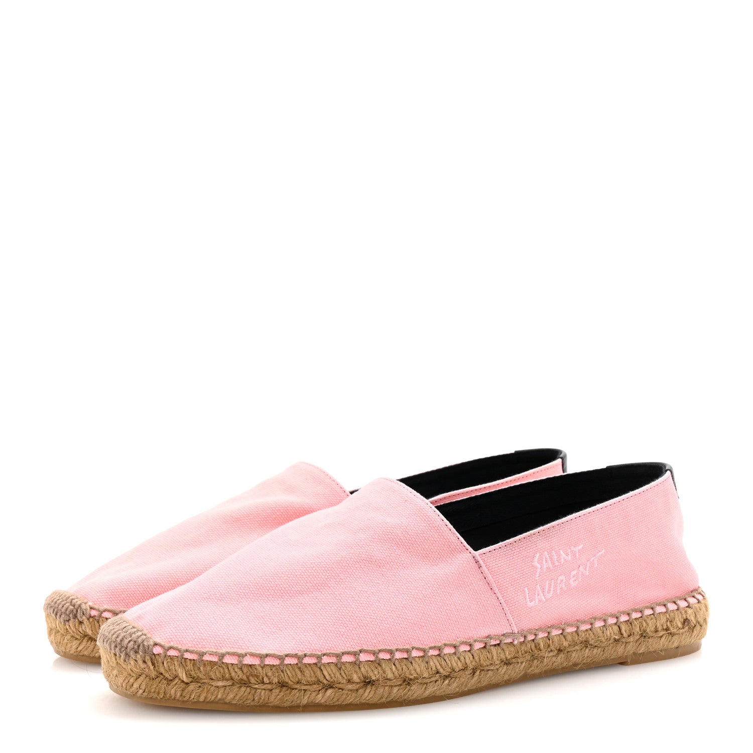 Saint Laurent Canvas Elba Light Logo Embroidered Espadrilles 41 Pink 4 of 10
