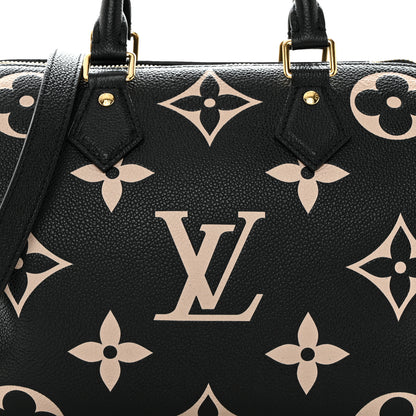 Louis Vuitton Empreinte Monogram Giant Speedy Bandouliere 25 Black Beige 6 of 8