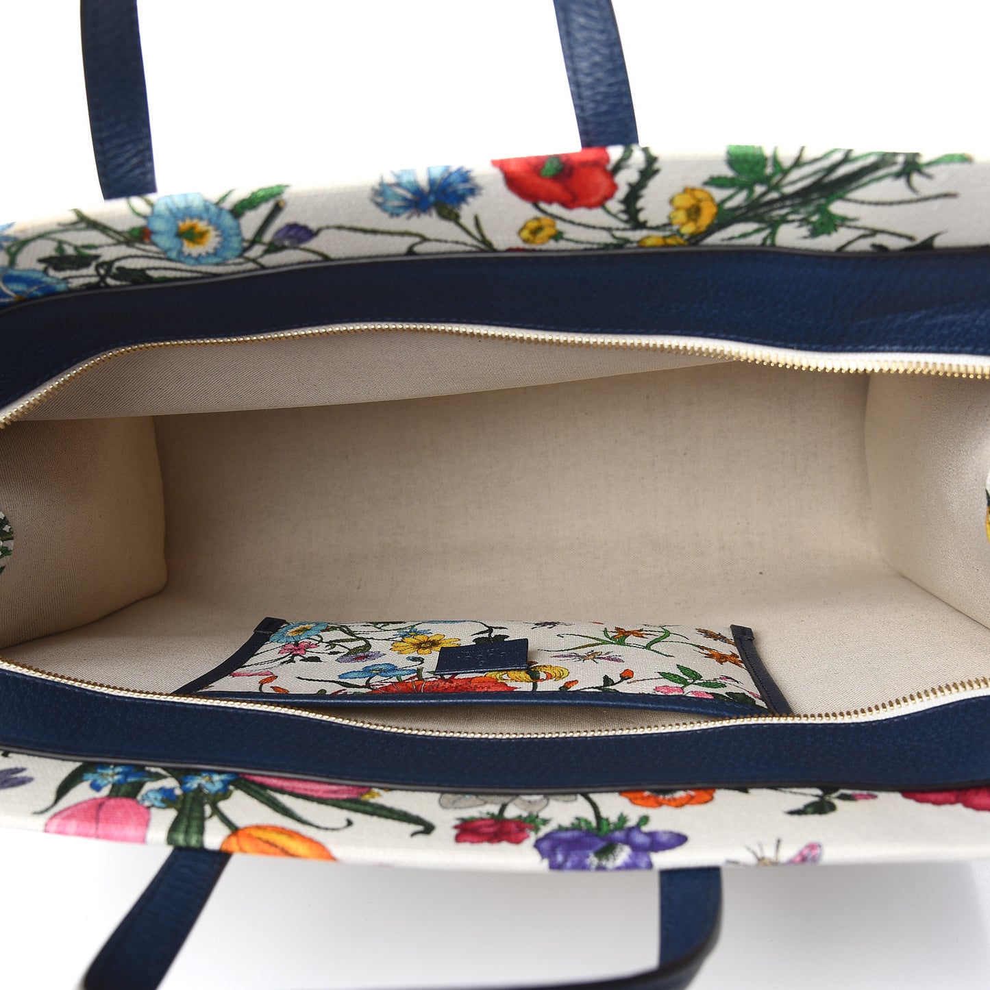 Canvas Large Flora Tote Navy Multicolor