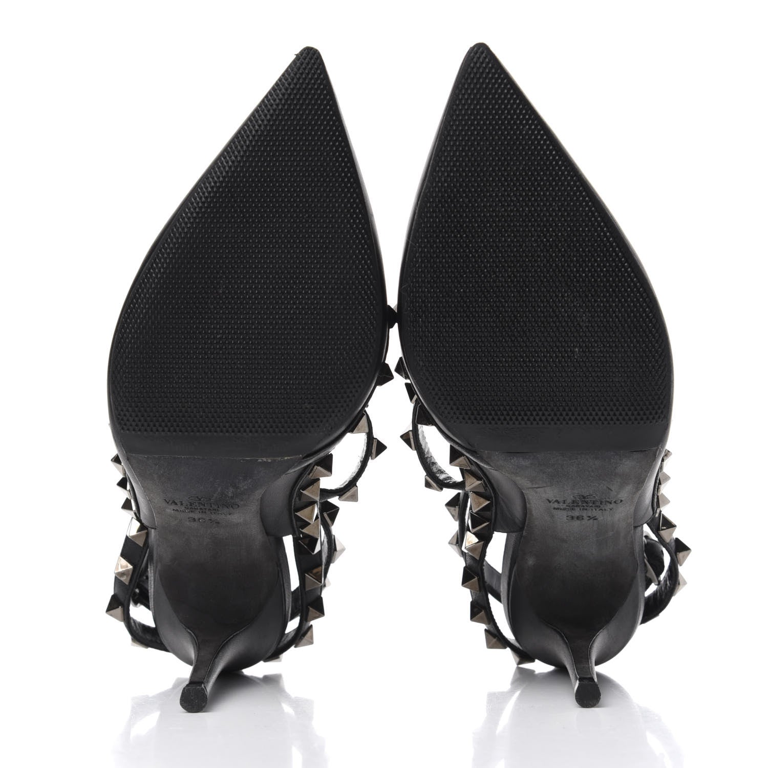 Valentino Garavani Nappa Rockstud Ankle Strap Pumps 36.5 Black 6 of 9