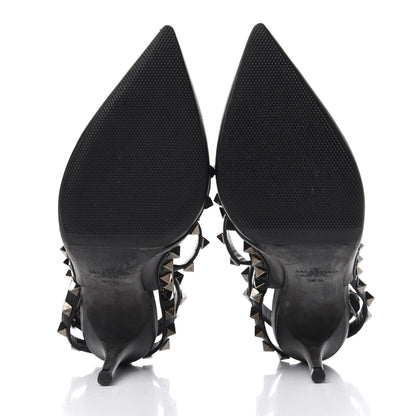 Valentino Garavani Nappa Rockstud Ankle Strap Pumps 36.5 Black 6 of 9