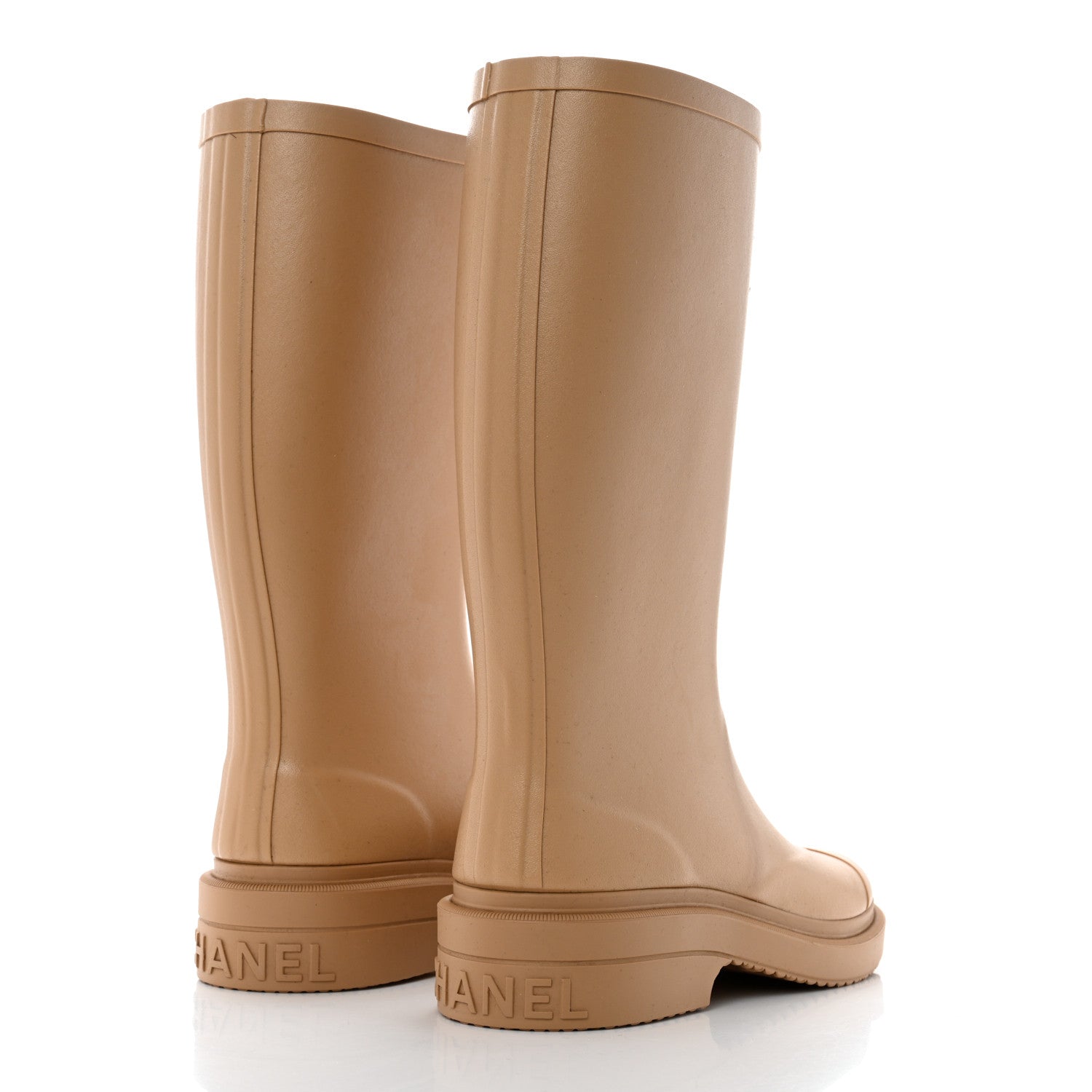 Chanel Caoutchouk CC High Boots 35 Beige 4 of 9