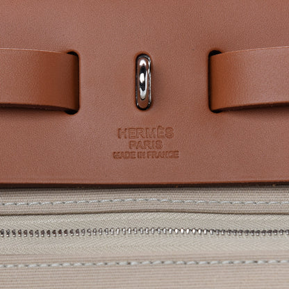 Hermes Vache Hunter Toile Herbag Zip 31 PM Trench Gold 7 of 9