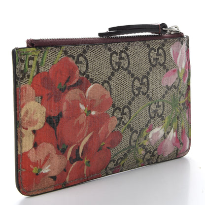 Gucci GG Supreme Monogram Blooms Key Ring Coin Case Beige Multicolor Dry Rose 4 of 7