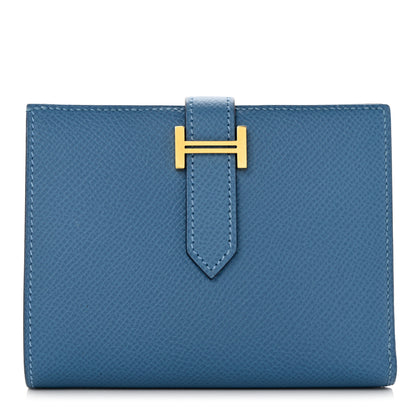 Hermes Epsom Bearn Compact Wallet Bleu Azur 1 of 8