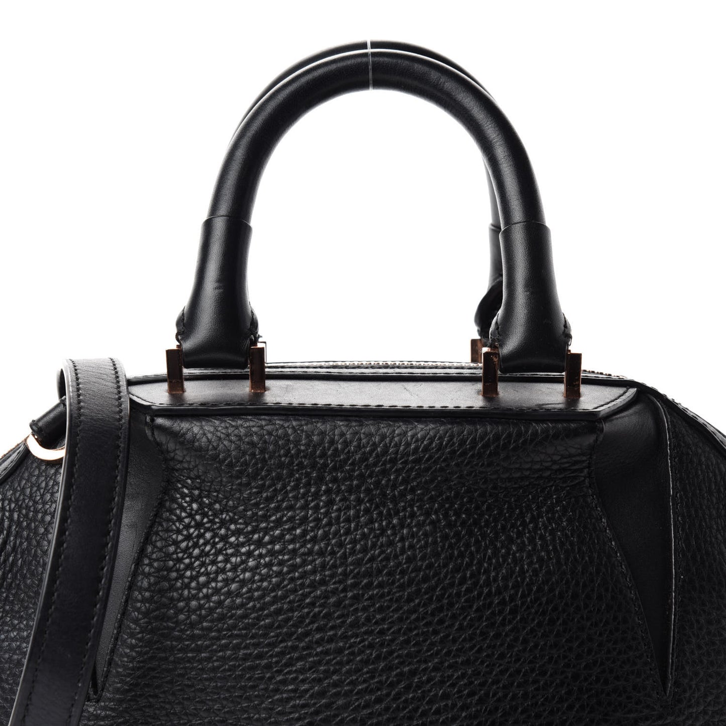 Pebbled Calfskin Mini Emile Black Rose Gold Hardware