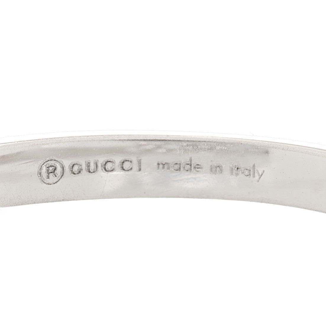 18K White Gold Diamond Running Double G Ring 54 7