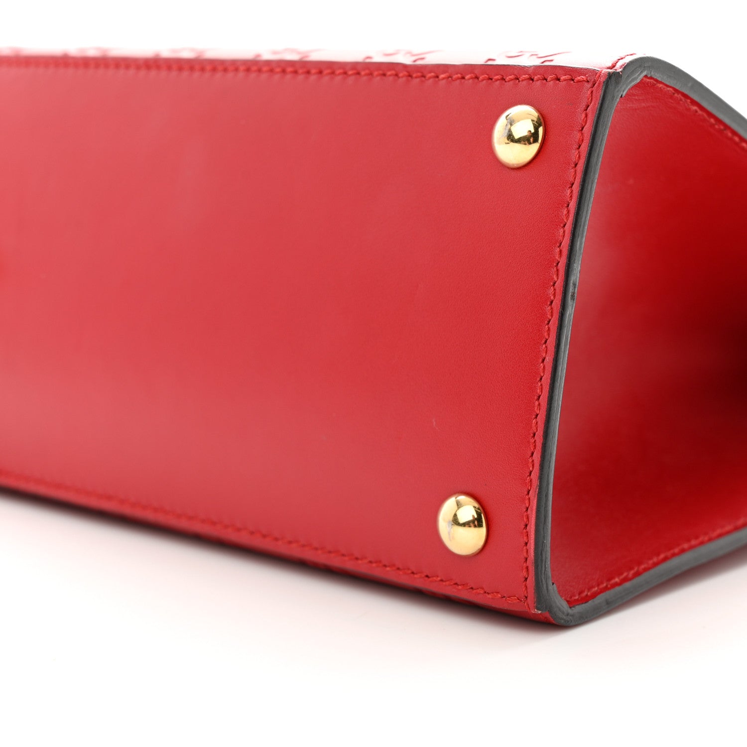 Gucci Guccissima Signature Medium Padlock Top Handle Bag Hibiscus Red 10 of 11