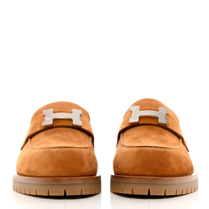 Hermes Suede Goatskin Womens Faubourg Loafers 35 Naturel 2 of 11