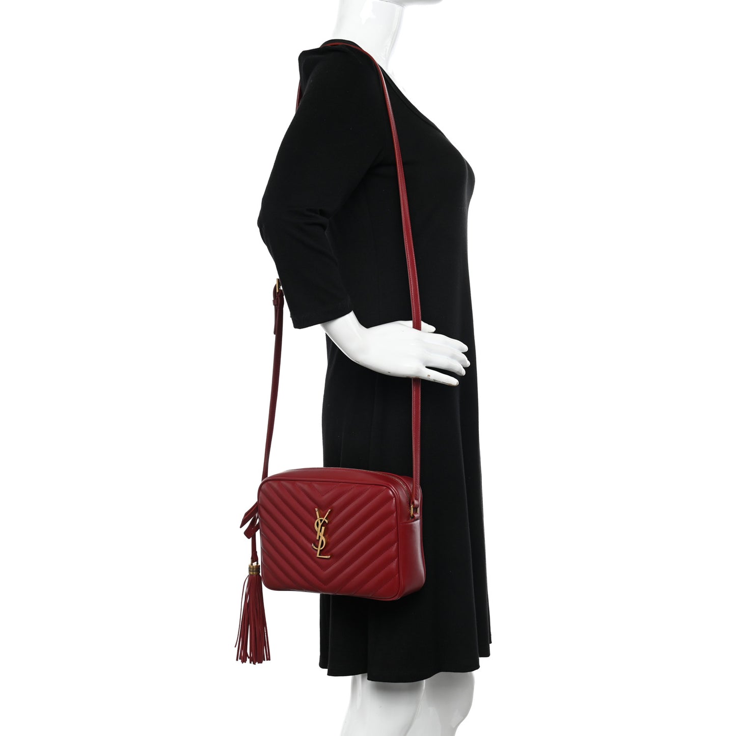 Calfskin Matelasse Monogram Lou Camera Bag Rouge Eros