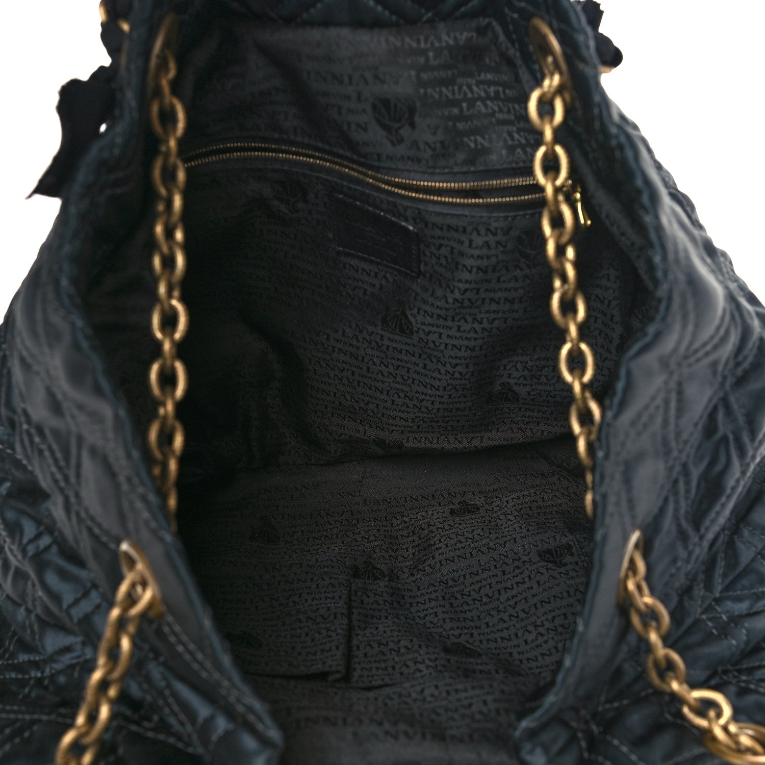 Lanvin Satin Quilted Shoulder Bag Black 5 of 10