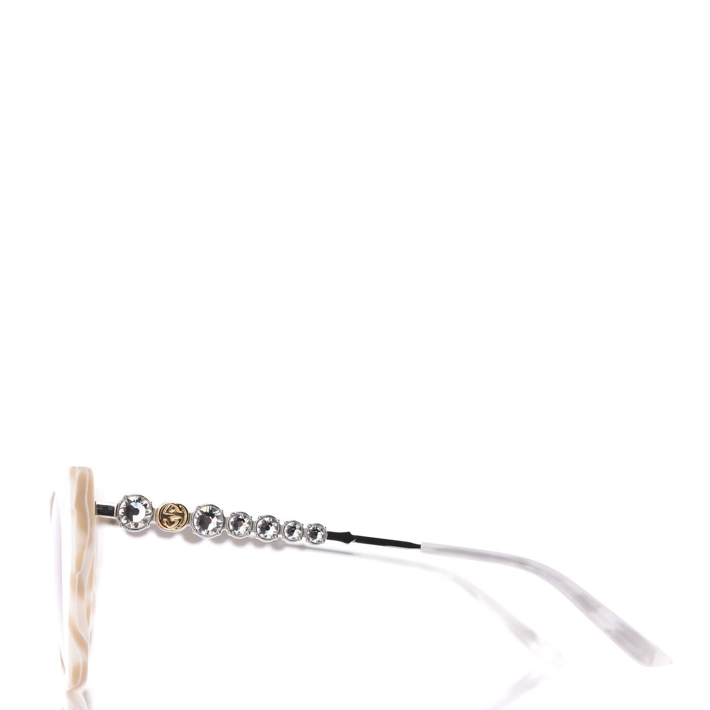 Crystal Embellished Cat Eye GG0641S Sunglasses White