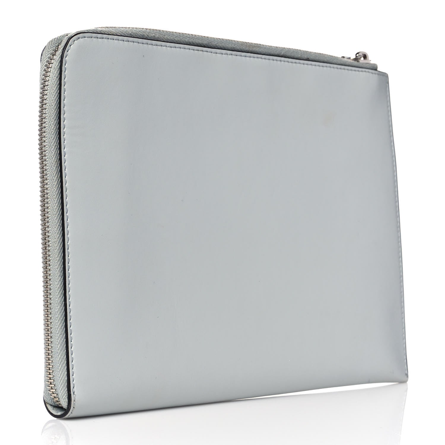 Fendi Vitello Liberty Fun Fair Studded Zip Around Pouch Grigio Perla Multicolor 3 of 9