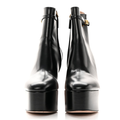 Valentino Garavani Calfskin Tan-Go Platform 50/120mm Ankle Boots 40 Black 2 of 19