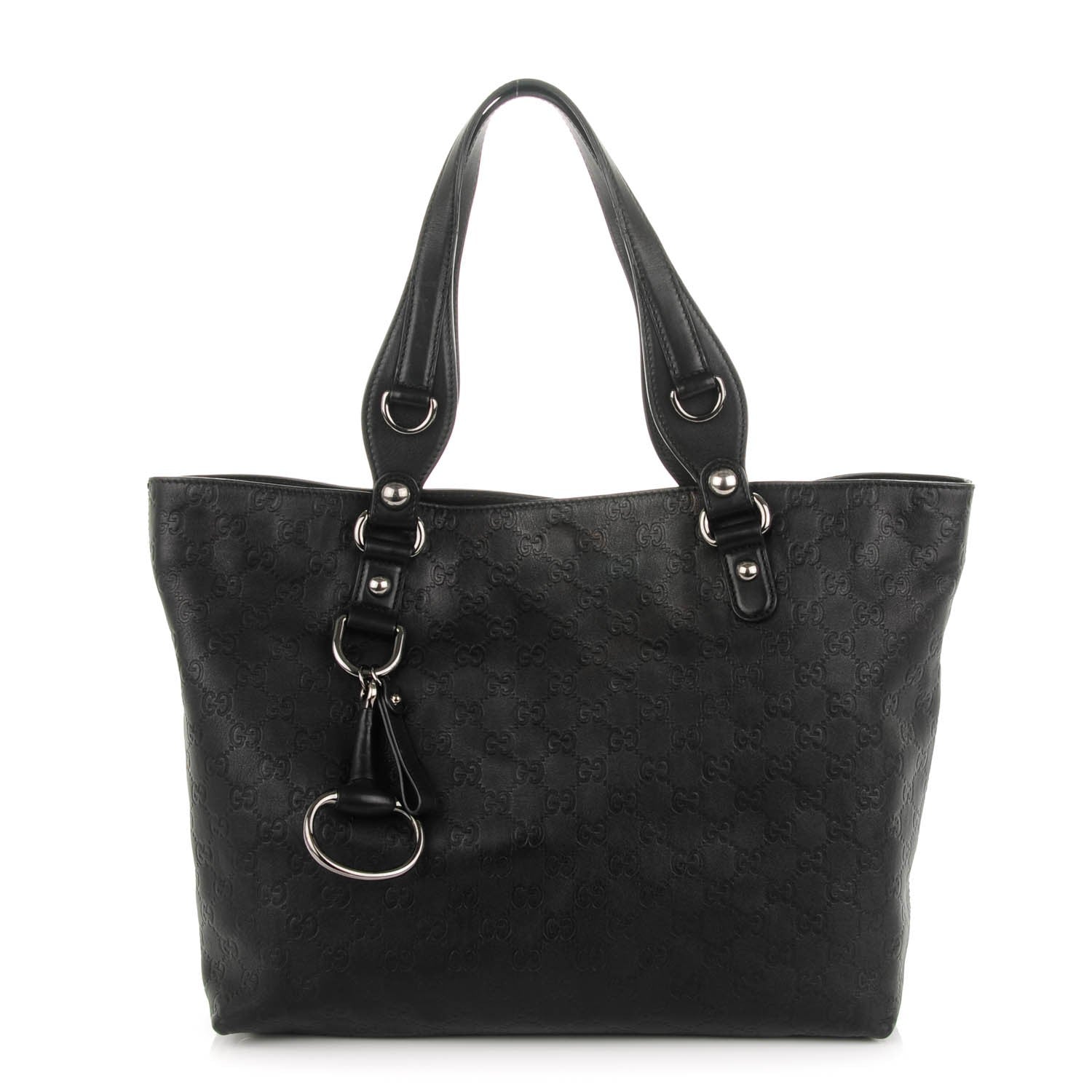 Gucci Guccissima Medium Icon Bit Tote Black 1 of 7