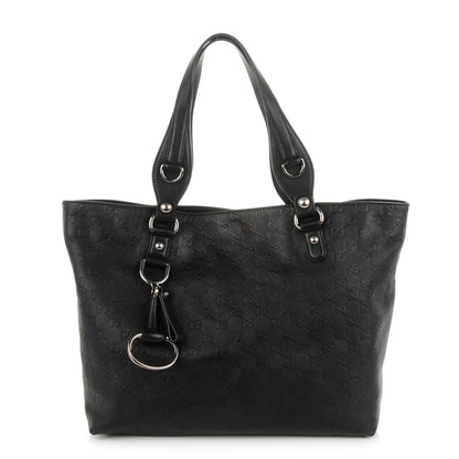 Gucci Guccissima Medium Icon Bit Tote Black 1 of 7