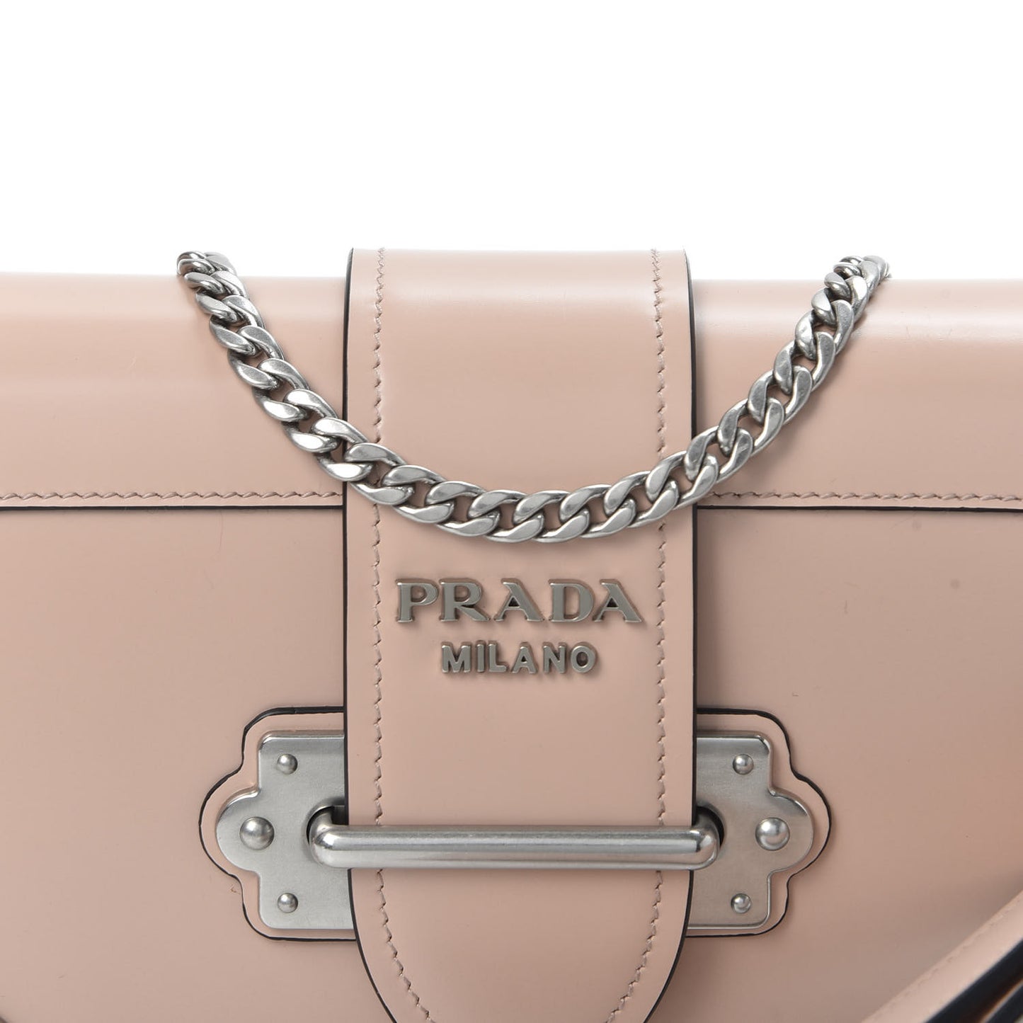 Spazzolato Soft Calf Cahier Chain Wristlet Clutch Pesca