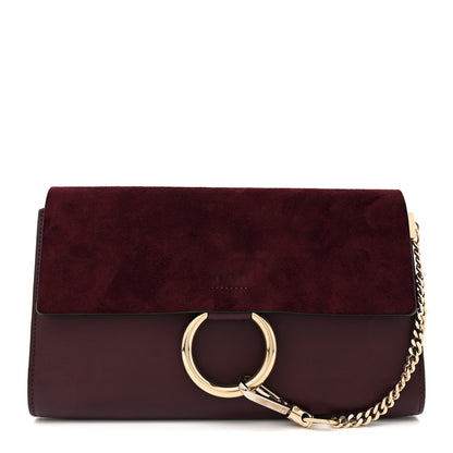 Chloe Suede Calfskin Faye Clutch Dark Purple 1 of 11