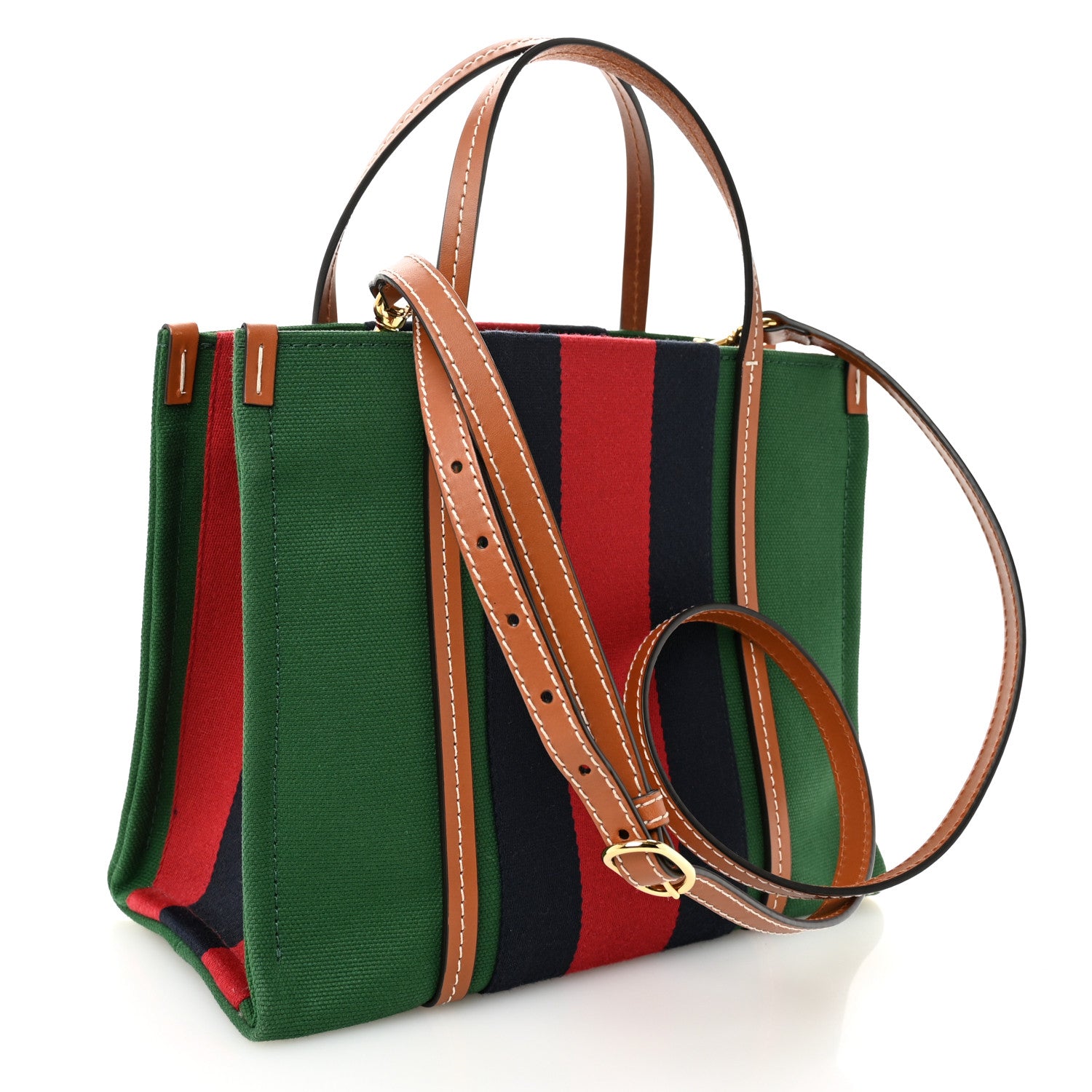 GUＣＣI トートバッグ ブラウン/グリーン/レッド GUCCI（グッチ） チルドレンズ GGキャンバス シェリーライン