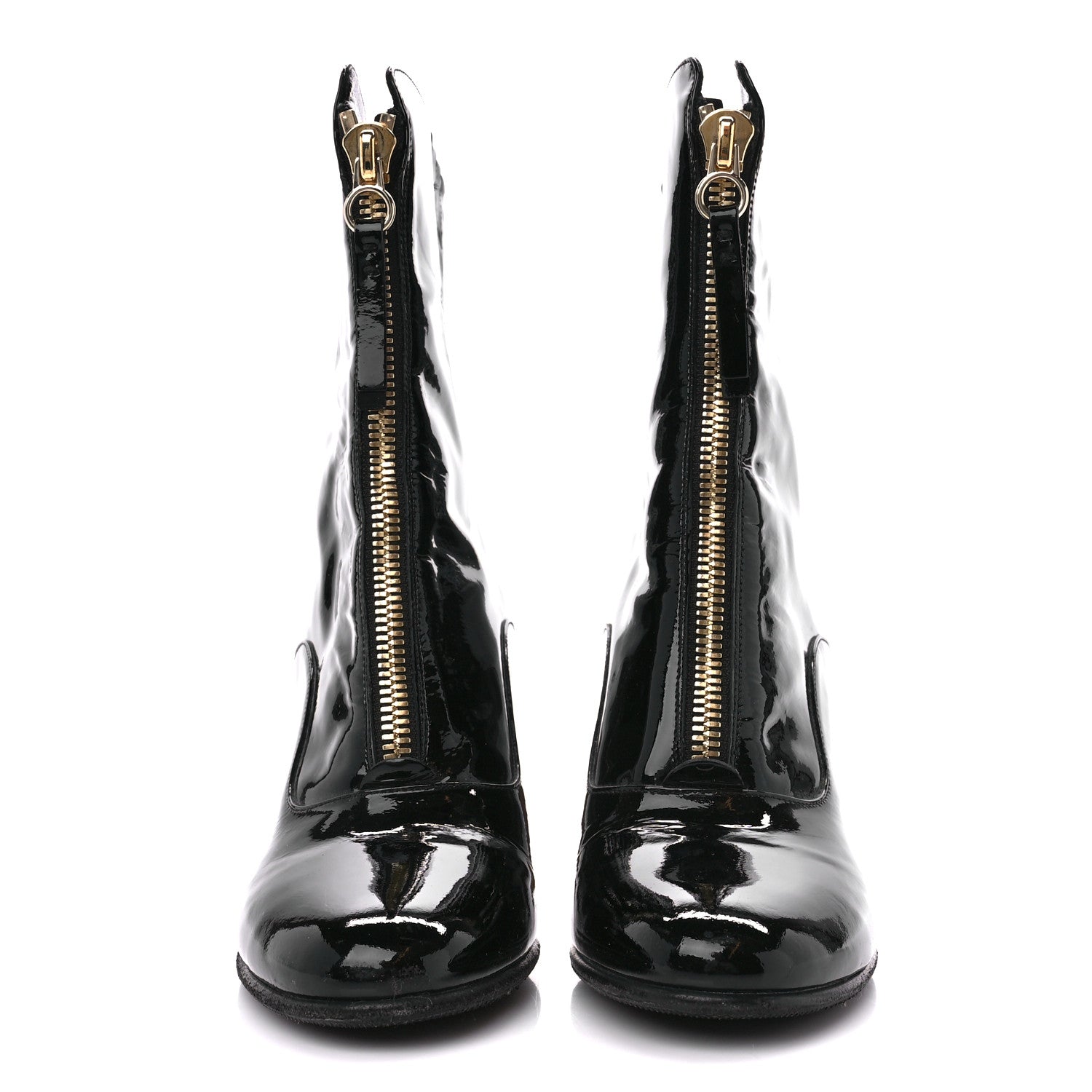 Valentino Garavani Patent Zip Booties 39 Black 2 of 9