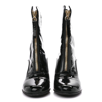 Valentino Garavani Patent Zip Booties 39 Black 2 of 9