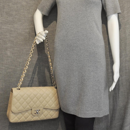 Chanel Caviar Jumbo Double Flap Beige Clair 2 of 10