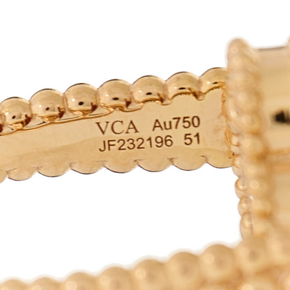 Van Cleef & Arpels 18K Rose Gold Diamond Carnelian Reversible Guilloche Vintage Alhambra Ring 51 5.75 7 of 8