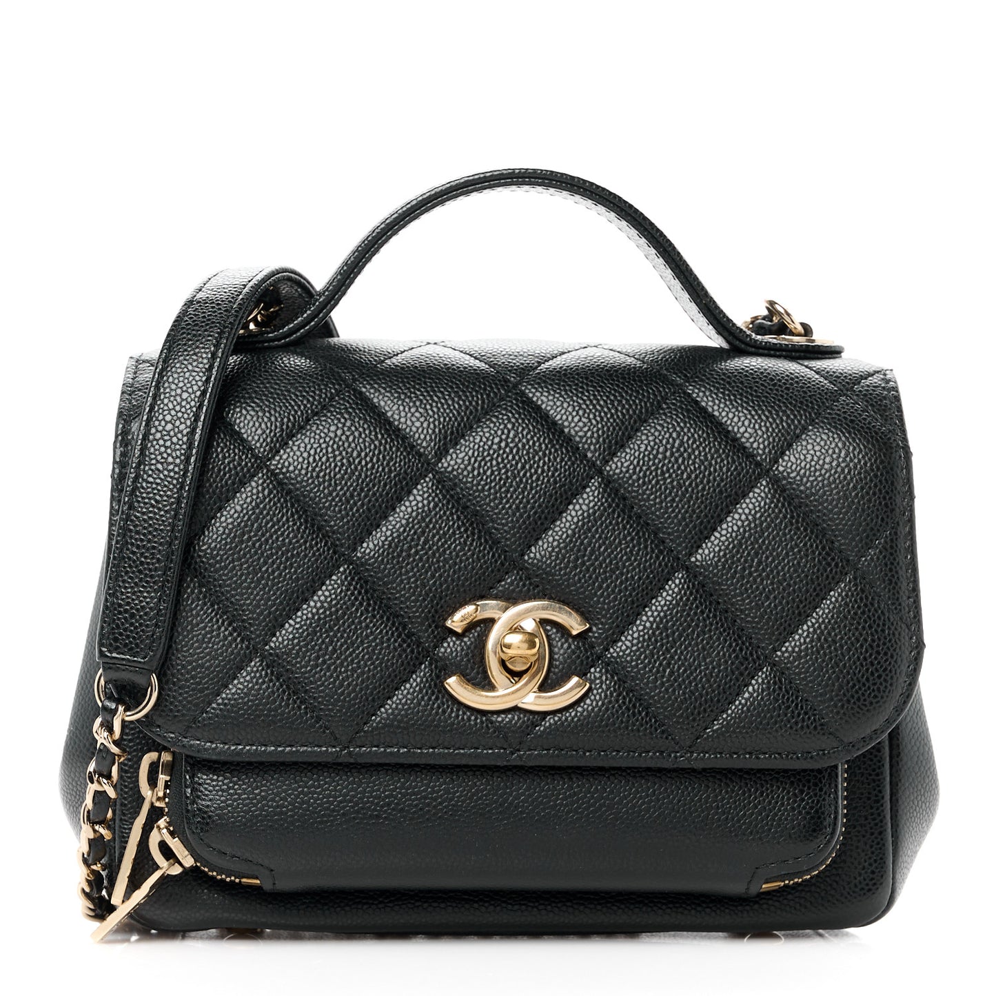 Caviar Quilted Mini Business Affinity Flap Black