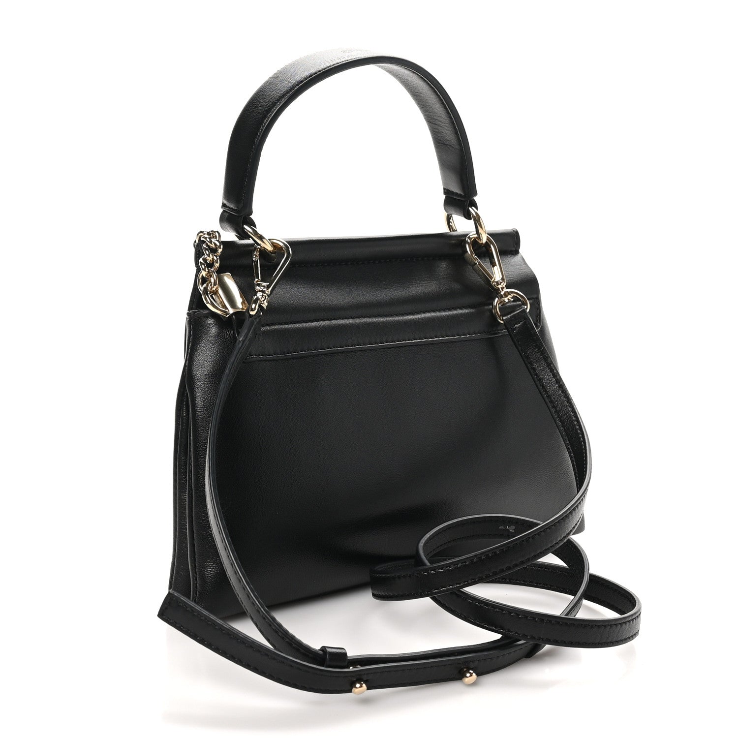 Chloe Lambskin Small Faye Top Handle Bag Black 2 of 9