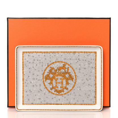 Hermes Porcelain Mosaique au 24 Gold Sushi Plate 7 of 7