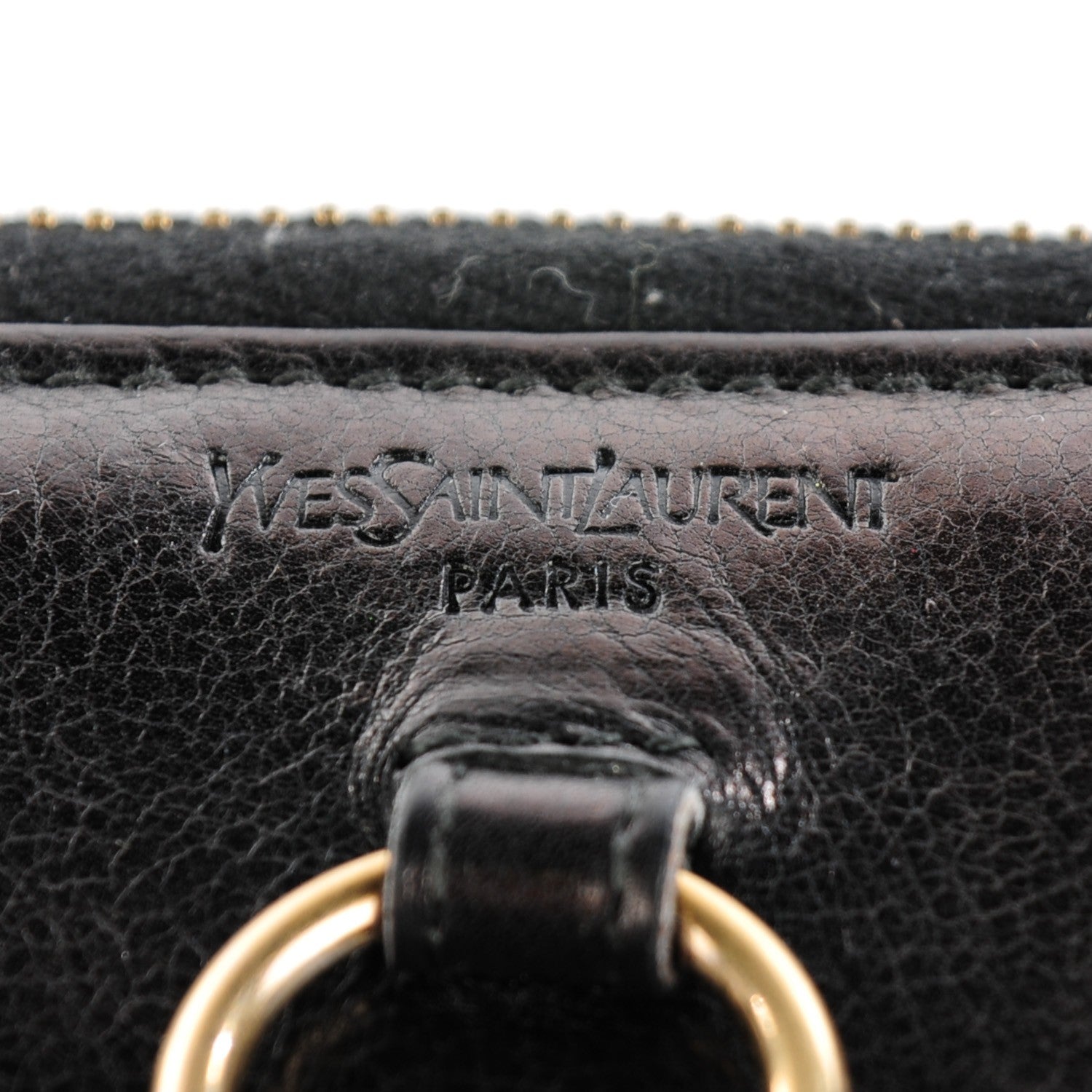 Saint Laurent Metallic Buffalo Muse Zip Around Wallet Black 7 of 10