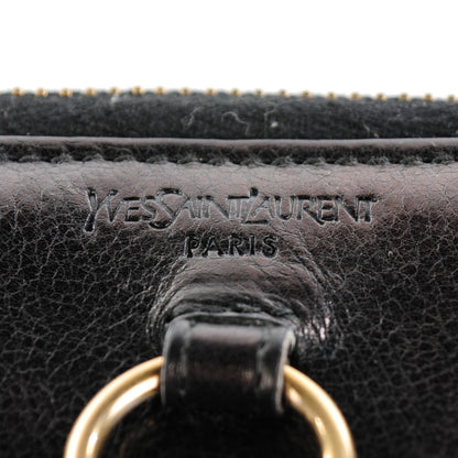 Saint Laurent Metallic Buffalo Muse Zip Around Wallet Black 7 of 10