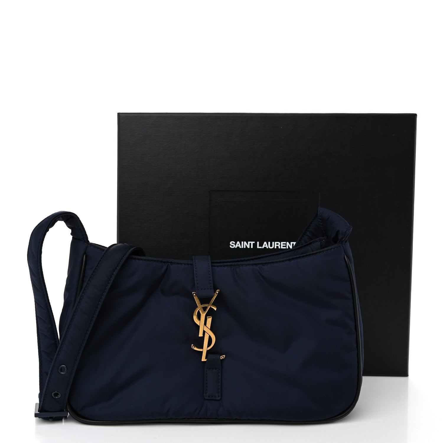 Saint Laurent Econyl Nylon Le 5 A 7 Hobo Navy 11 of 11