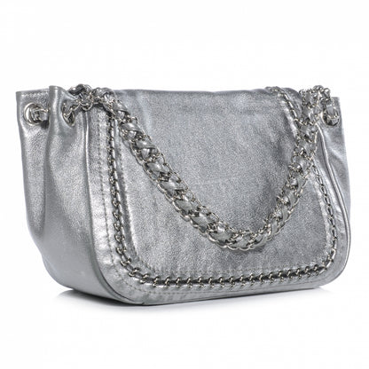 Chanel Luxe Ligne Flap Bag Silver 4 of 8