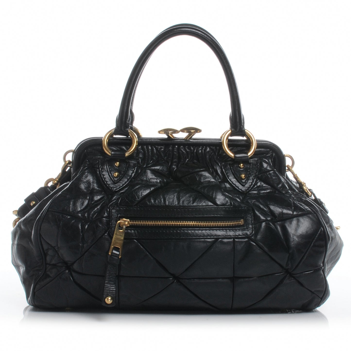 Leather Patchwork Stam Black