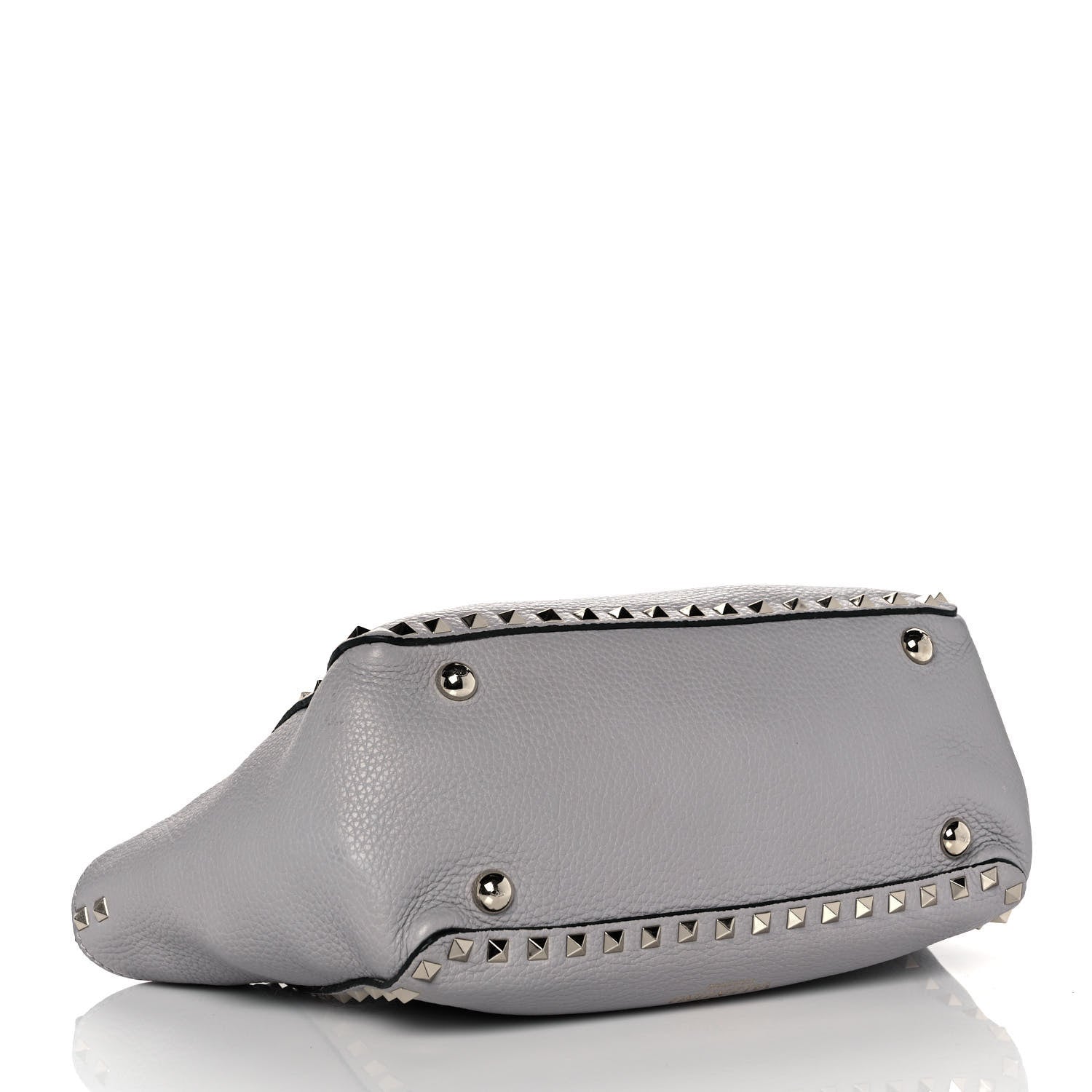 Valentino Garavani Grained Calfskin Small Rockstud Tote Light Stone 3 of 8