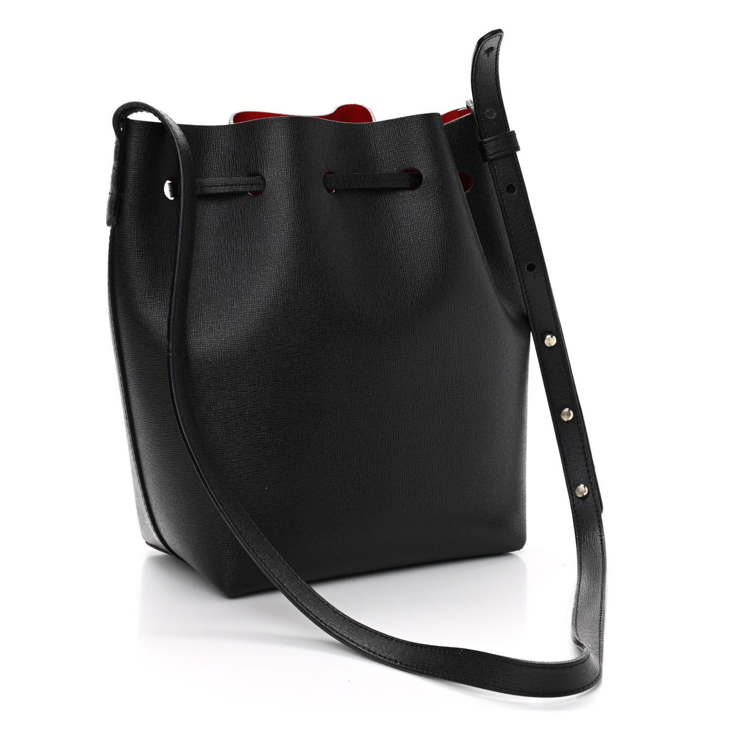 Calfskin Mini Bucket Bag Black Flamma
