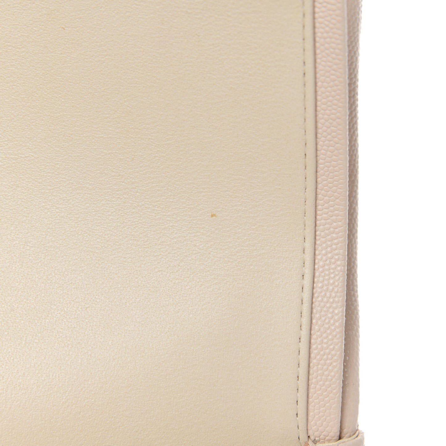 Caviar Quilted Jumbo Double Flap Light Beige