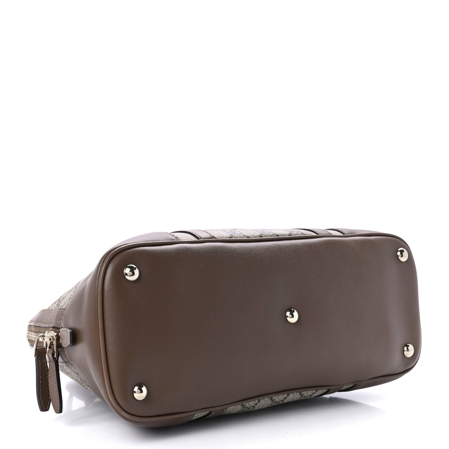 GG Supreme Monogram Margaux Calfskin Small Nice Top Handle Dome Bag Beige Ebony Acero