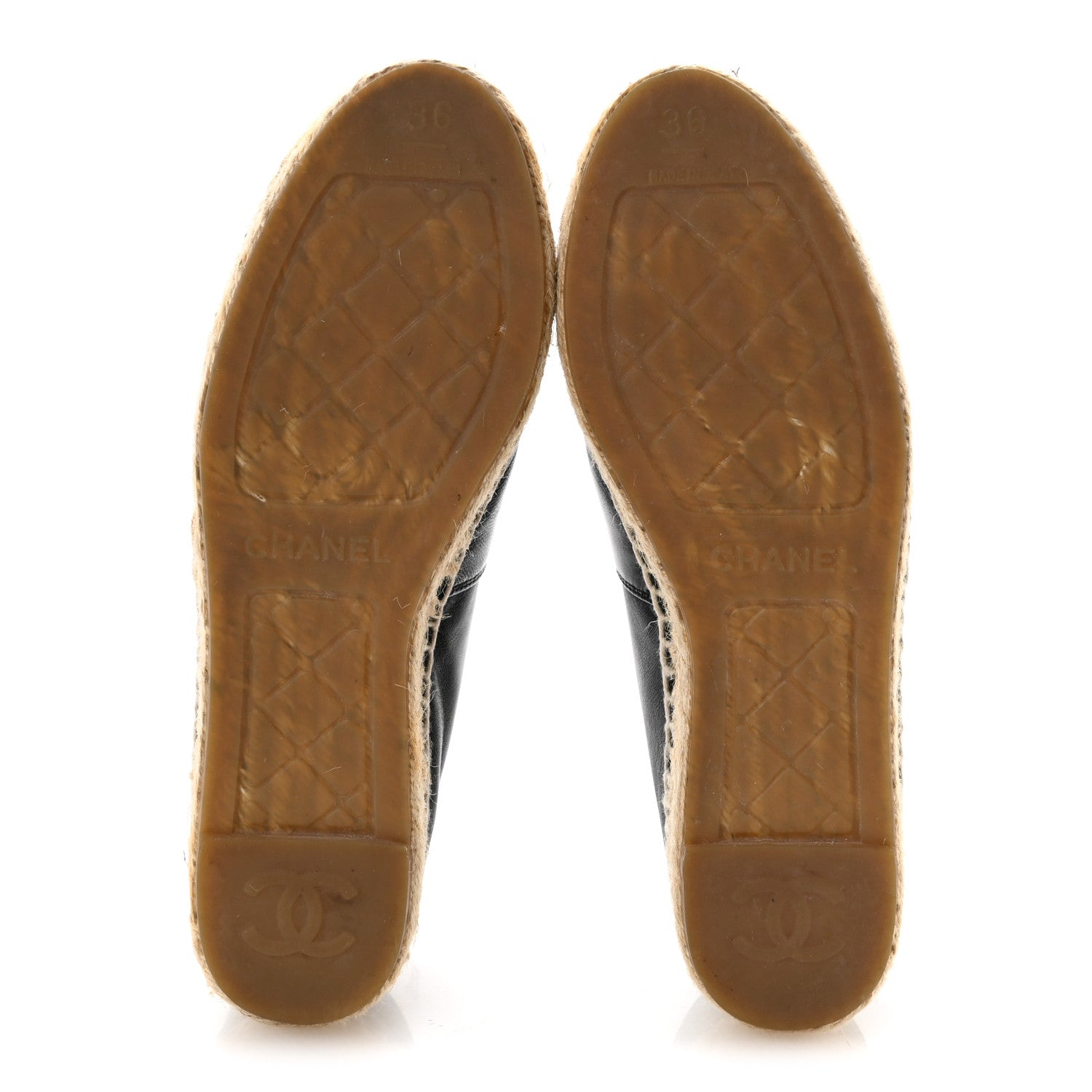 Chanel Lambskin CC Espadrilles 36 Black 6 of 9